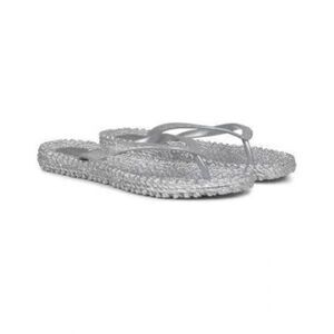 NWOT ILSE JACOBSEN HORNBEK CHEERFUL-O1 FLIP FLOPS SILVER
